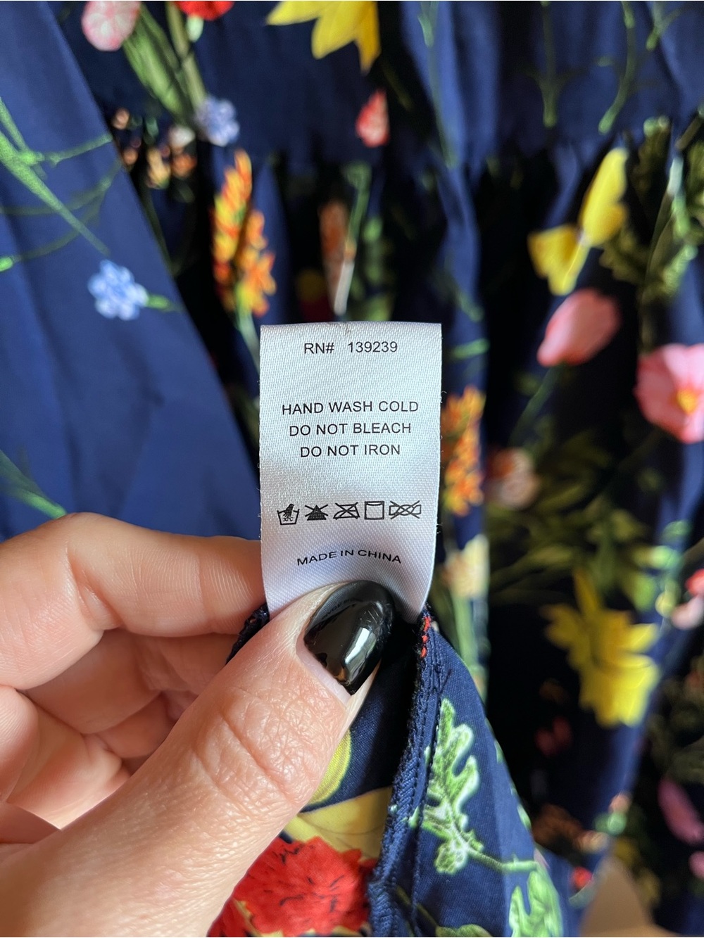 Pomander Place Navy Floral Long-Sleeve Dress - Picture 8 of 8